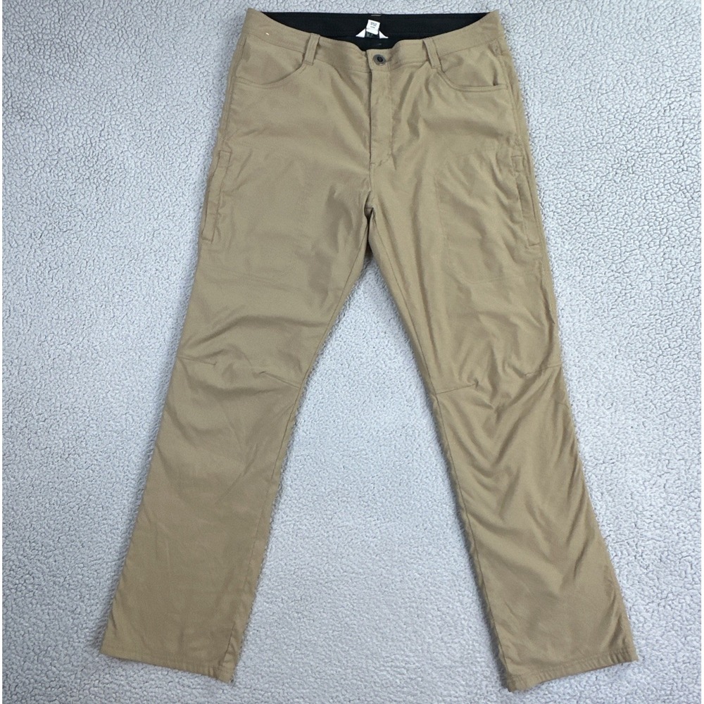 Orvis Fleece Lined Tech Stretch Cargo Pants Men 38x34 Beige Outdoor Hiking